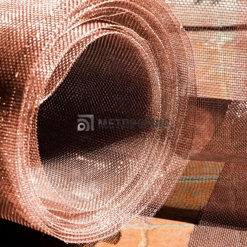 Сетка медная 0.3 мм 1x1 мм 0.2х0.3 мм